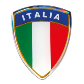 15005-C-01.jpg STICKY 3D - SCUDETTO TRICOLORE ITALIA, 1 PZ - 35X45 MM
