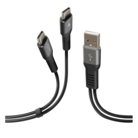 38699-S-03.jpg CAVO CON DOPPIO CONNETTORE, USB   TYPE-C - 100 CM - NERO
