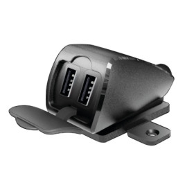 38827-A-01.jpg USB-FIX TREK 2, DOPPIO CARICATORE USB RESISTENTE ALL'ACQUA, FISSAGGIO CON VITI O BIADESIVO - ULTRA FAST CHARGE - 