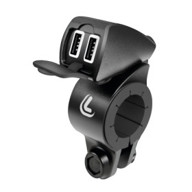 38828-S-02.jpg USB-FIX TREK, DOPPIO CARICATORE USB RESISTENTE ALL'ACQUA, FISSAGGIO A MANUBRIO - ULTRA FAST CHARGE - 5400 MA - 12