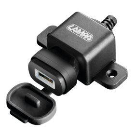 38878-S-02.jpg USB FIX OMEGA, CARICATORE USB CON FISSAGGIO A VITE E CONNETTORI A FORCELLA - 12/24V