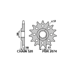 2074F 12 18N.png PIGNONI HUSQV. 125 Z13 18NC+FORI