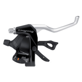 525320121.jpg COPPIA COMANDI INTEGRATI CAMBIO + FRENO M406 COMPATIBILE SHIMANO - 3 X 7V, COLLARINO, CON DISPLAY, NERO ARGENTO - 
