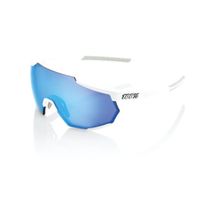 466003.jpg OCCHIALI DA SOLE 100% RACETRAP - MATTE WHITE - LENTI HIPER MULTISTRATO A SPECCHIO BLU