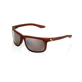 466024.jpg OCCHIALI DA SOLE 100% HAKAN - SOFT TACT ROOTBEER - LENTI HIPER A SPECCHIO ARGENTO